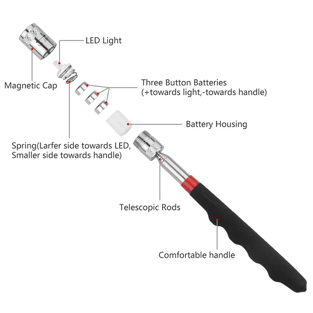 Telescopic LED Torch Magnetic Pen