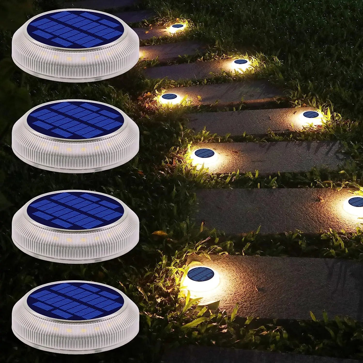 Multi Use Outdoor LED Solar Powered Lights 4 Pack