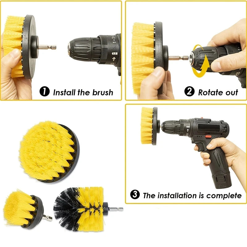 3pc Power Scrubber Drill Attachment Set